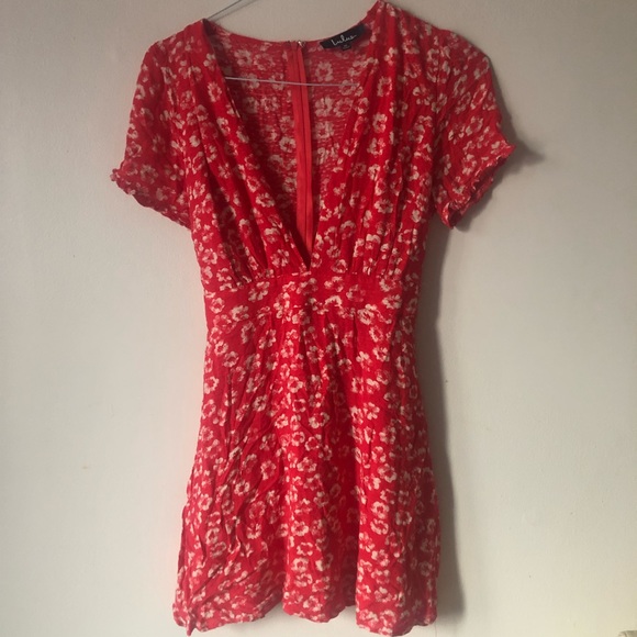 ❤️Lulu’s Garden Explorer Floral Dress Waist Tie V-Neck Rayon Size M - Picture 5 of 11